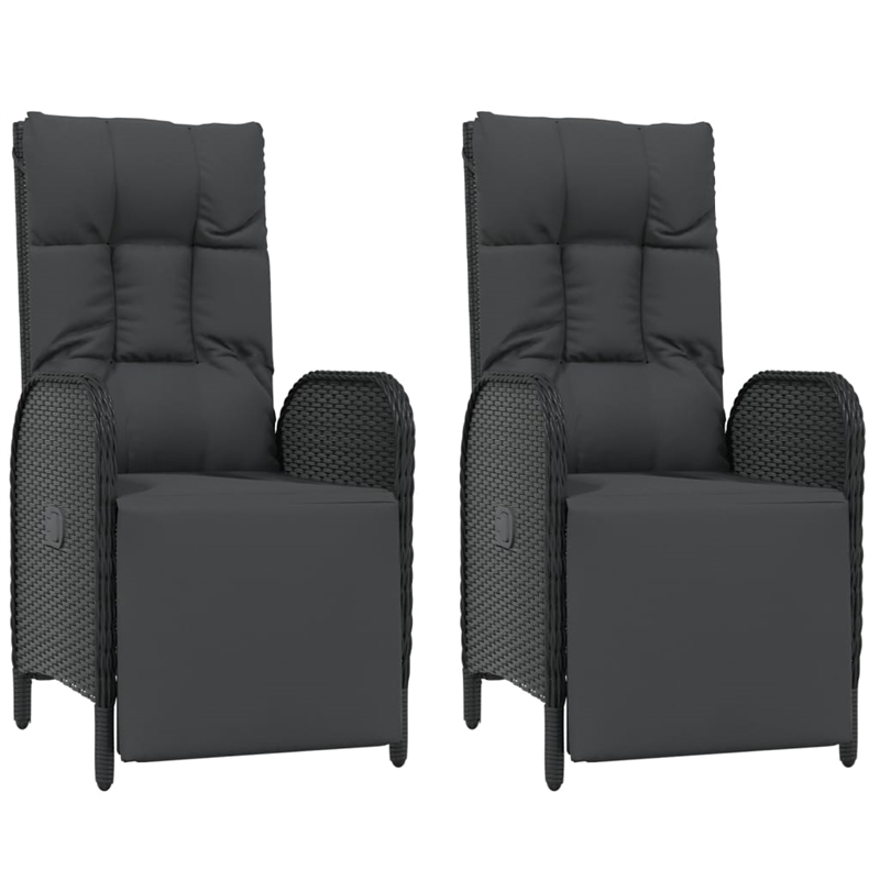 Afuera Living Contemporary Synthetic Poly Rattan Garden Dining Set in Black