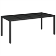 Afuera Living Contemporary Synthetic Poly Rattan Garden Dining Set in Black