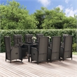 Afuera Living Contemporary Synthetic Poly Rattan Garden Dining Set in Black