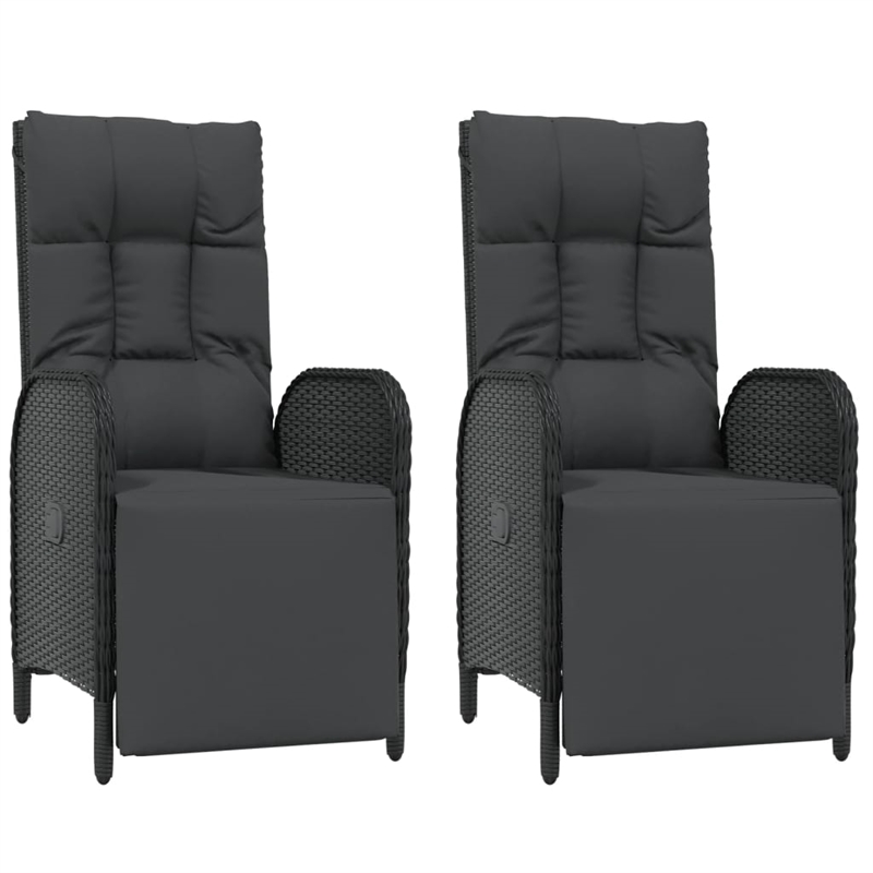 Afuera Living Contemporary Synthetic Poly Rattan Garden Dining Set in Black