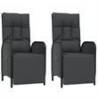 Afuera Living Contemporary Synthetic Poly Rattan Garden Dining Set in Black