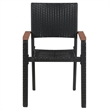 Afuera Living Contemporary Synthetic Poly Rattan Garden Dining Set in Black