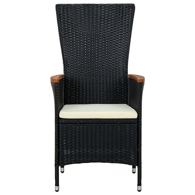 Afuera Living Contemporary Rattan Garden Dining Set in Black