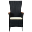 Afuera Living Contemporary Rattan Garden Dining Set in Black