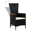 Afuera Living Contemporary Rattan Garden Dining Set in Black
