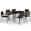 Afuera Living Contemporary Garden Dining Set in Powder-Coated Black