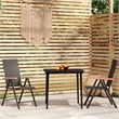 Afuera Living Contemporary Garden Dining Set in Powder-Coated Black