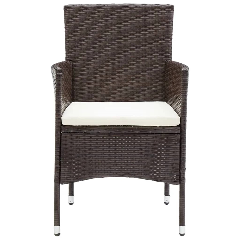 Afuera Living Contemporary Synthetic Poly Rattan Garden Dining Set in Brown