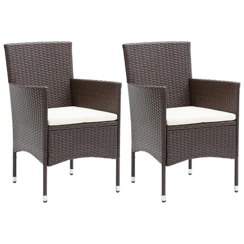 Afuera Living Contemporary Synthetic Poly Rattan Garden Dining Set in Brown