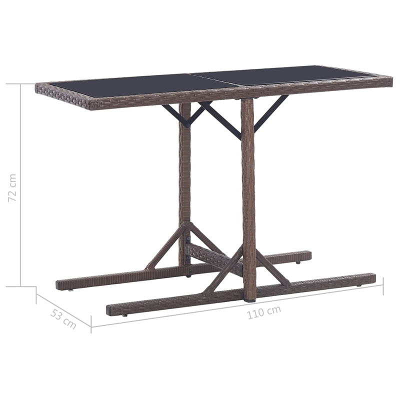 Afuera Living Contemporary Synthetic Poly Rattan Garden Dining Set in Brown