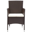 Afuera Living Contemporary Synthetic Poly Rattan Garden Dining Set in Brown