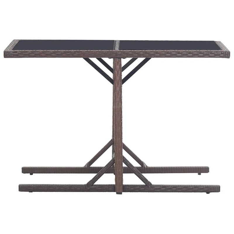 Afuera Living Contemporary Synthetic Poly Rattan Garden Dining Set in Brown