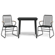 Afuera Living Contemporary Synthetic PVC Garden Dining Set in Black