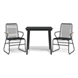 Afuera Living Contemporary Synthetic PVC Garden Dining Set in Black