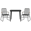 Afuera Living Contemporary Synthetic PVC Garden Dining Set in Black