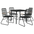 Afuera Living Contemporary Synthetic PVC Garden Dining Set in Black