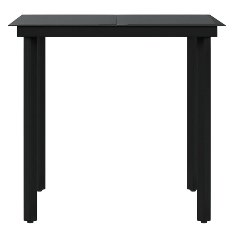 Afuera Living Contemporary Synthetic Poly Rattan Garden Dining Set in Black