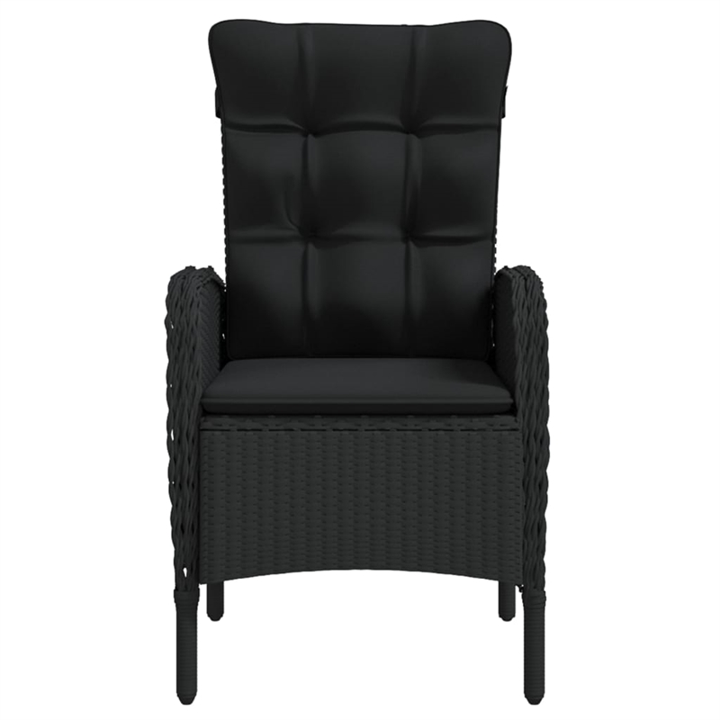 Afuera Living Contemporary Synthetic Poly Rattan Garden Dining Set in Black