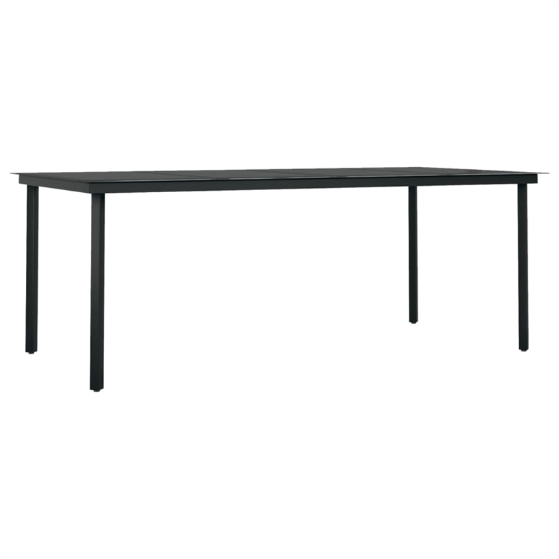 Afuera Living Contemporary Synthetic Poly Rattan Garden Dining Set in Black