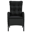 Afuera Living Contemporary Synthetic Poly Rattan Garden Dining Set in Black