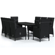 Afuera Living Contemporary Garden Dining Set in Powder-Coated Black