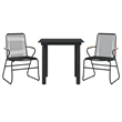 Afuera Living Contemporary Synthetic PVC Garden Dining Set in Black