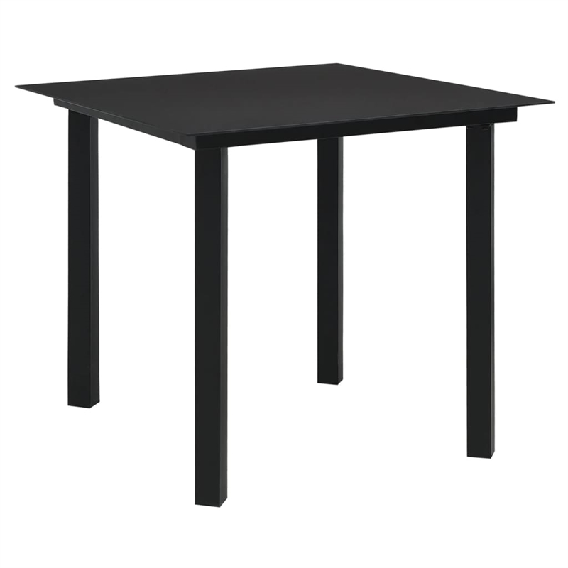 Afuera Living Contemporary Synthetic PVC Garden Dining Set in Black