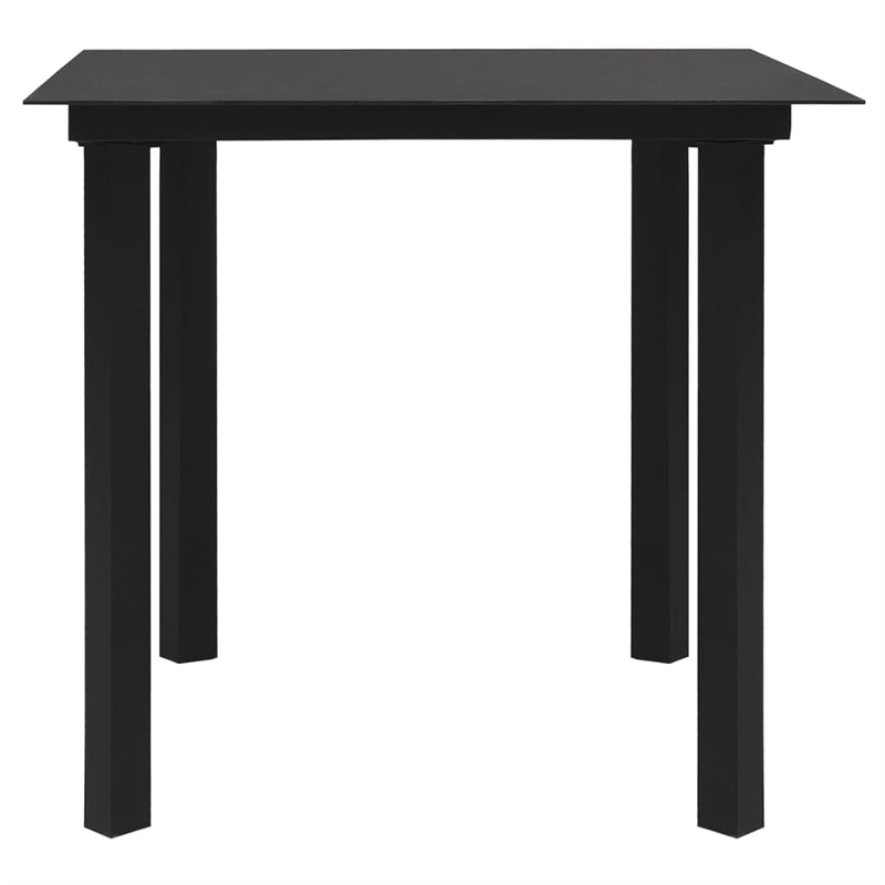 Afuera Living Contemporary Synthetic PVC Garden Dining Set in Black