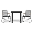 Afuera Living Contemporary Synthetic PVC Garden Dining Set in Black