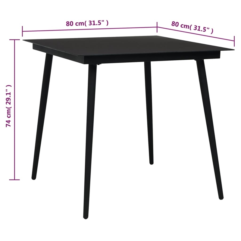 Afuera Living Contemporary Synthetic PVC Garden Dining Set in Black