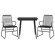 Afuera Living Contemporary Synthetic PVC Garden Dining Set in Black