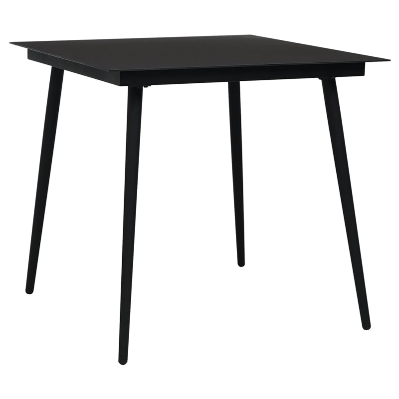 Afuera Living Contemporary Synthetic PVC Garden Dining Set in Black