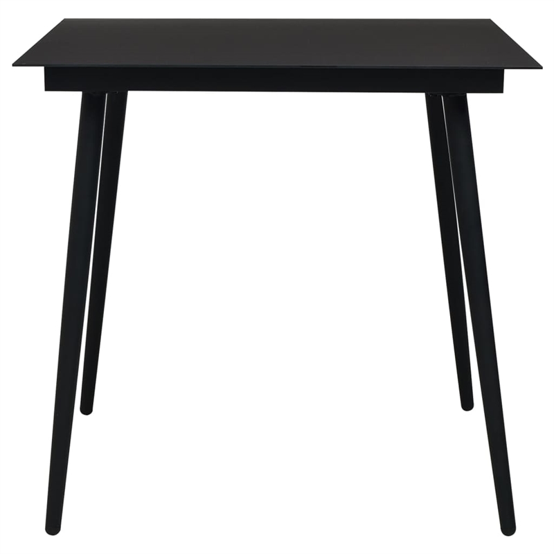 Afuera Living Contemporary Synthetic PVC Garden Dining Set in Black