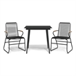 Afuera Living Contemporary Synthetic PVC Garden Dining Set in Black