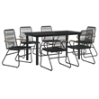 Afuera Living Contemporary Synthetic PVC Garden Dining Set in Black