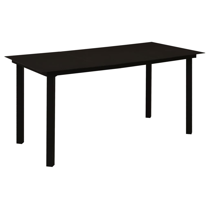 Afuera Living Contemporary Synthetic PVC Garden Dining Set in Black
