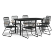 Afuera Living Contemporary Synthetic PVC Garden Dining Set in Black