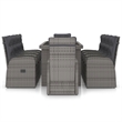 Afuera Living Contemporary Synthetic Poly Rattan 11PC Garden Dining Set in Gray