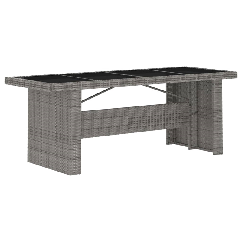 Afuera Living Contemporary Synthetic Poly Rattan 11PC Garden Dining Set in Gray