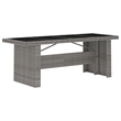 Afuera Living Contemporary Synthetic Poly Rattan 11PC Garden Dining Set in Gray