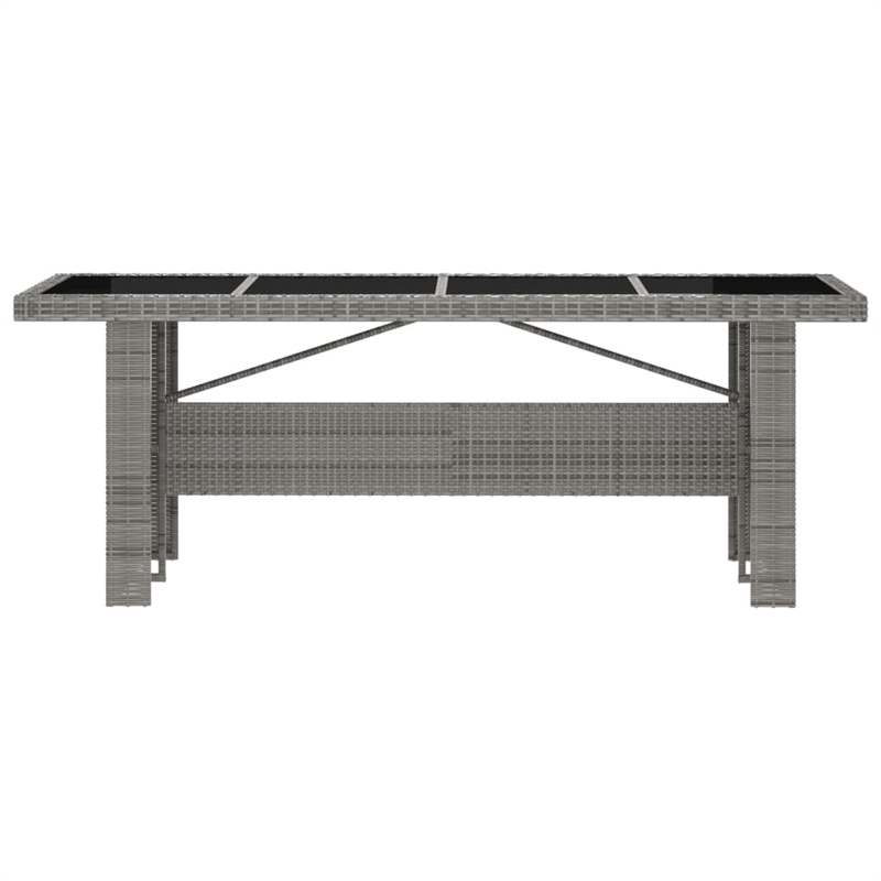 Afuera Living Contemporary Synthetic Poly Rattan 11PC Garden Dining Set in Gray