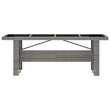 Afuera Living Contemporary Synthetic Poly Rattan 11PC Garden Dining Set in Gray