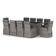 Afuera Living Contemporary Synthetic Poly Rattan 11PC Garden Dining Set in Gray