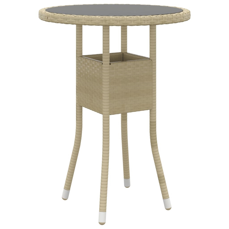 Afuera Living Contemporary Synthetic Poly Rattan Garden Dining Set in Beige
