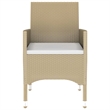 Afuera Living Contemporary Synthetic Poly Rattan Garden Dining Set in Beige