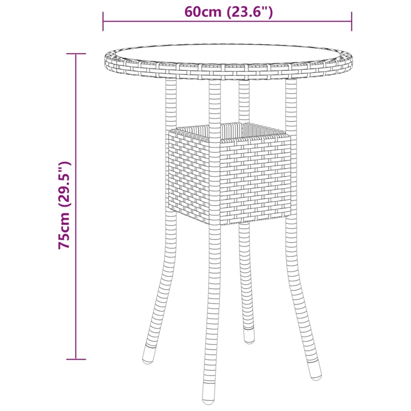 Afuera Living Contemporary Synthetic Poly Rattan Garden Dining Set in Beige