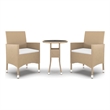 Afuera Living Contemporary Synthetic Poly Rattan Garden Dining Set in Beige