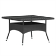 Afuera Living Contemporary Synthetic Poly Rattan Garden Dining Set in Black