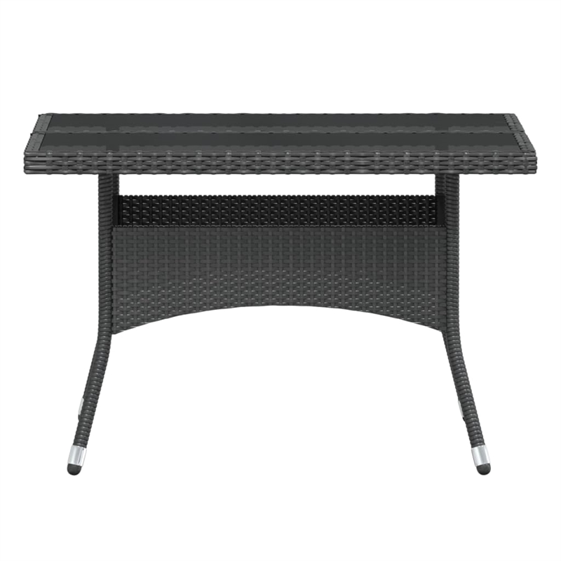 Afuera Living Contemporary Synthetic Poly Rattan Garden Dining Set in Black