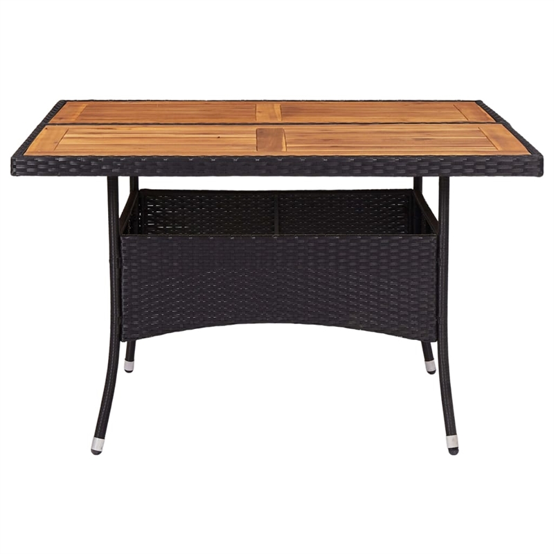 Afuera Living Contemporary Synthetic Poly Rattan Garden Dining Set in Black